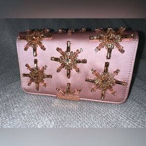 Ted Baker pink gemstone hand clutch bag